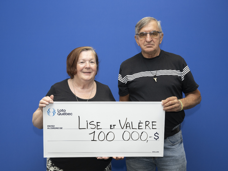 Lise Cyr et Valère Méthot. (Photo loto Québec)