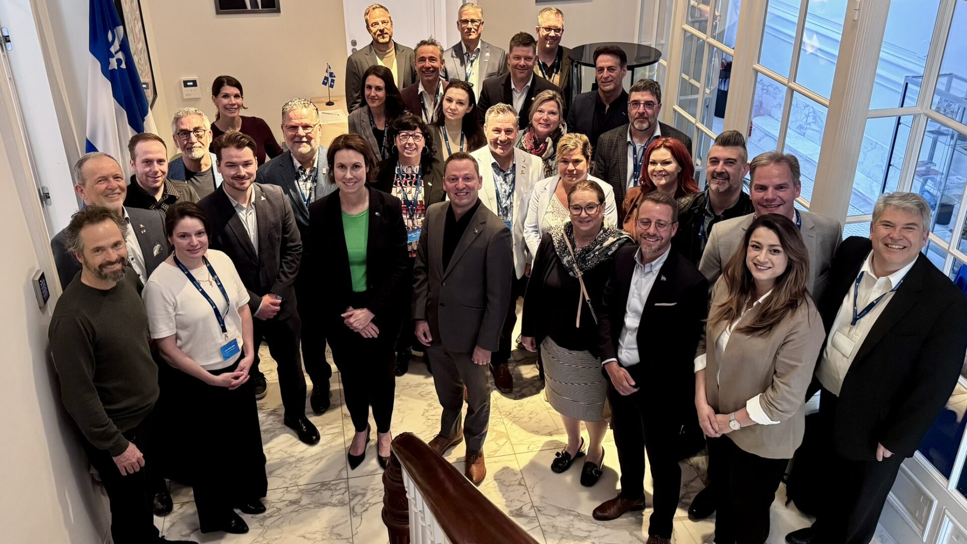 De passage à Bruxelles, la mission de Terrebonne a été accueillie par la Délégation générale du Québec. Photo Médialo - La Revue 