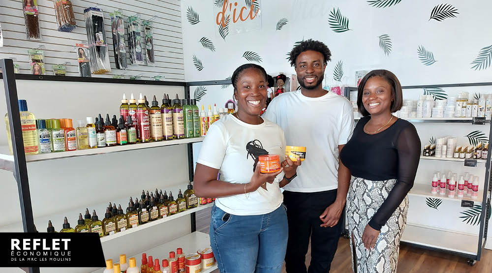  

 

Bv (056B.jpg) 

Afro d’Ici, c’est une affaire de famille chez les Jean-Jacques : Nadine à l’administration et aux finances, Samuel aux communications, Rachel à la présidence et, absent de la photo, Claude, responsable des relations avec les fournisseurs. Photo  Luc Laurin