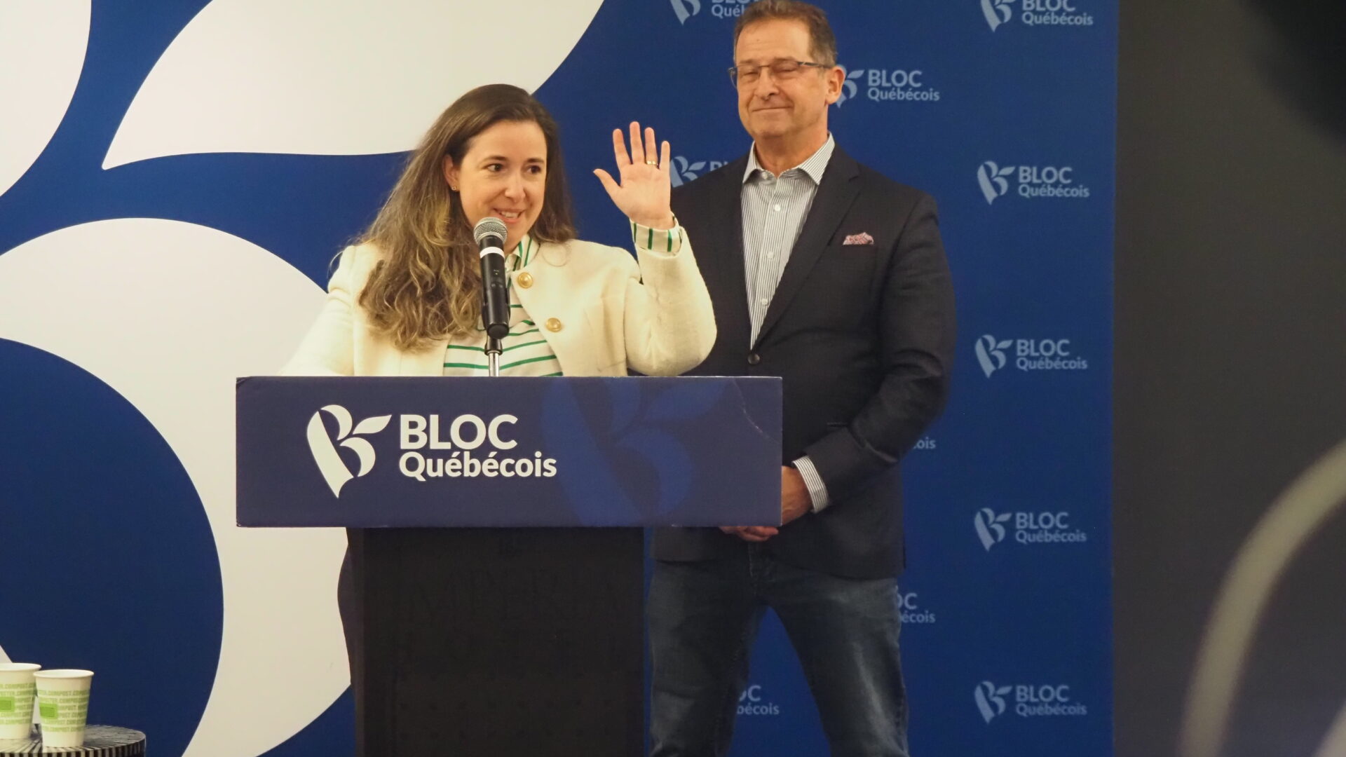 Nathalie Sinclair-Desgagné et Jean-Yves Blanchet le 26 février à Terrebonne. (Photo Médialo - Raphaël Isselet)