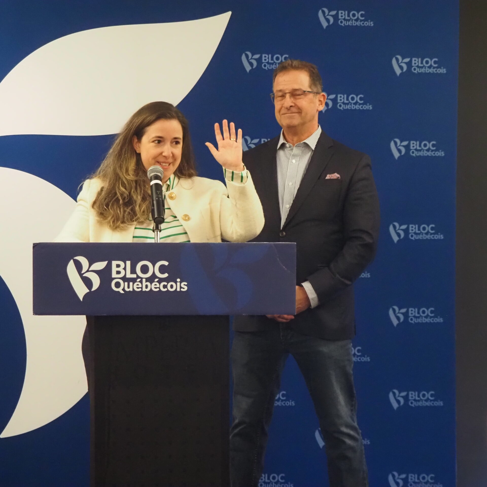 Nathalie Sinclair-Desgagné et Jean-Yves Blanchet le 26 février à Terrebonne. (Photo Médialo - Raphaël Isselet)