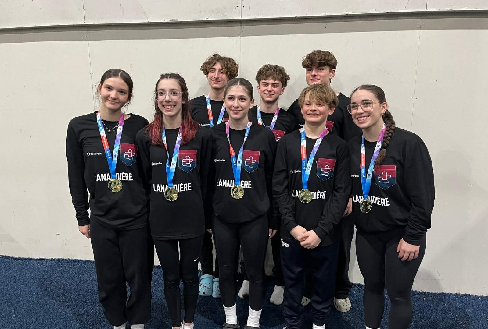 Les athlètes de trampoline de la délégation de Lanaudière pour les Jeux du Québec de Blainville 2026. (Photo gracieuseté - Viagym)