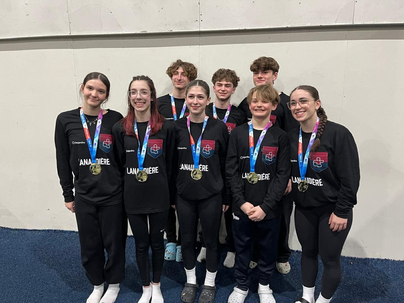 Les athlètes de trampoline de la délégation de Lanaudière pour les Jeux du Québec de Blainville 2026. (Photo gracieuseté - Viagym)