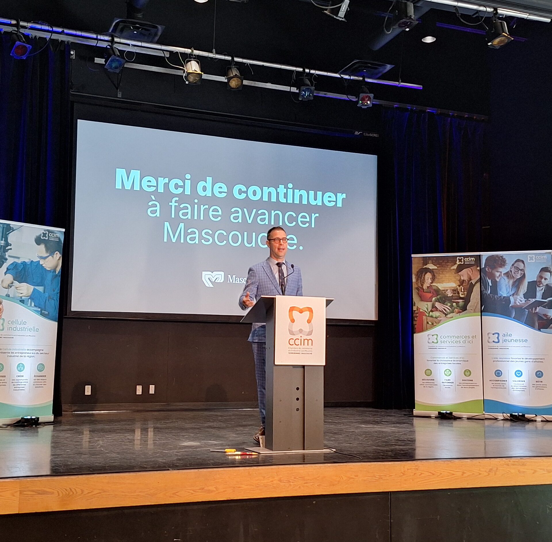 Guillaume Tremblay, lors du dîner du maire de Mascouche, le 2 juin dernier. (Photo Médialo - Raphaël Isselet)