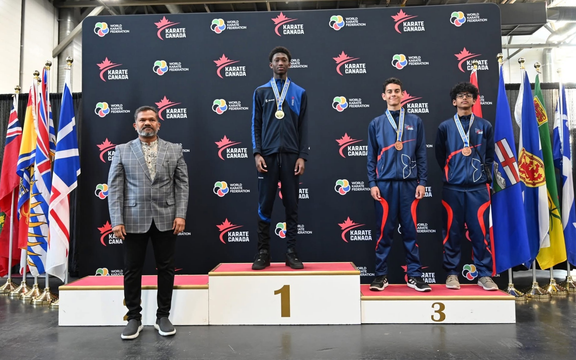 Habib Berte est monté sur la première marche du podium aux championnats canadiens de karaté chez les moins de 16 ans. (Photo gracieuseté)