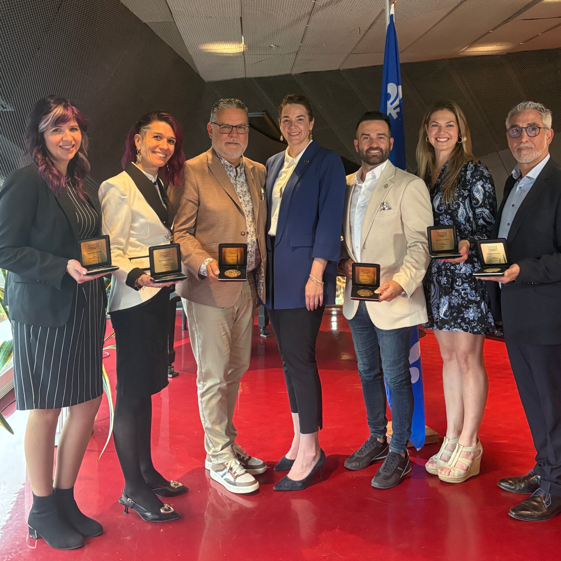 Marie-Pier Ferland, Leïca Leclerc, Pierre Berthiaume, Catherine Gentilcore, Mathieu Jean-Marie, Myriam Chantal et François Savoie. (Photo gracieuseté)