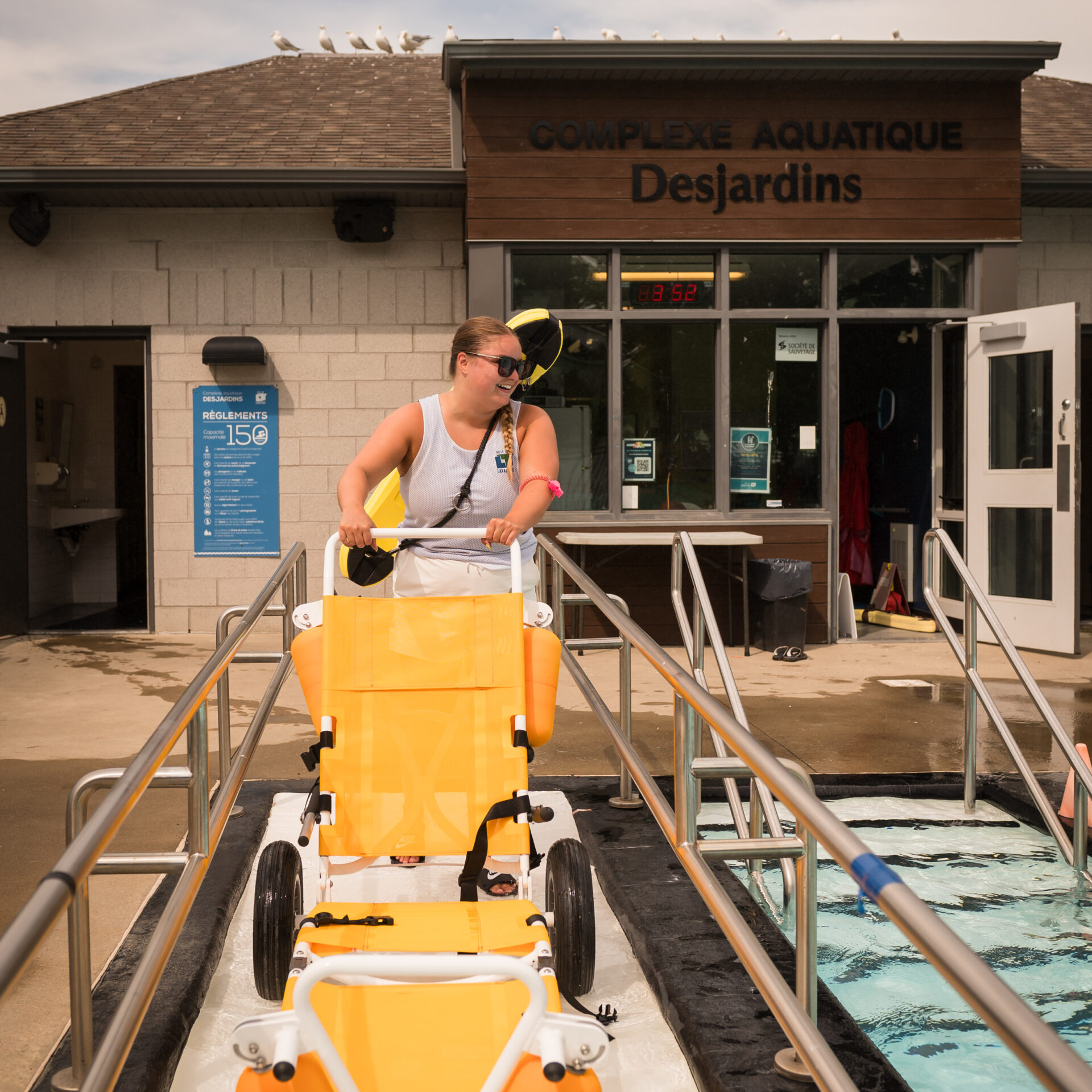 Le fauteuil de bain Sofao permet la baignade aux personnes à mobilité réduite. (Photo gracieuseté)