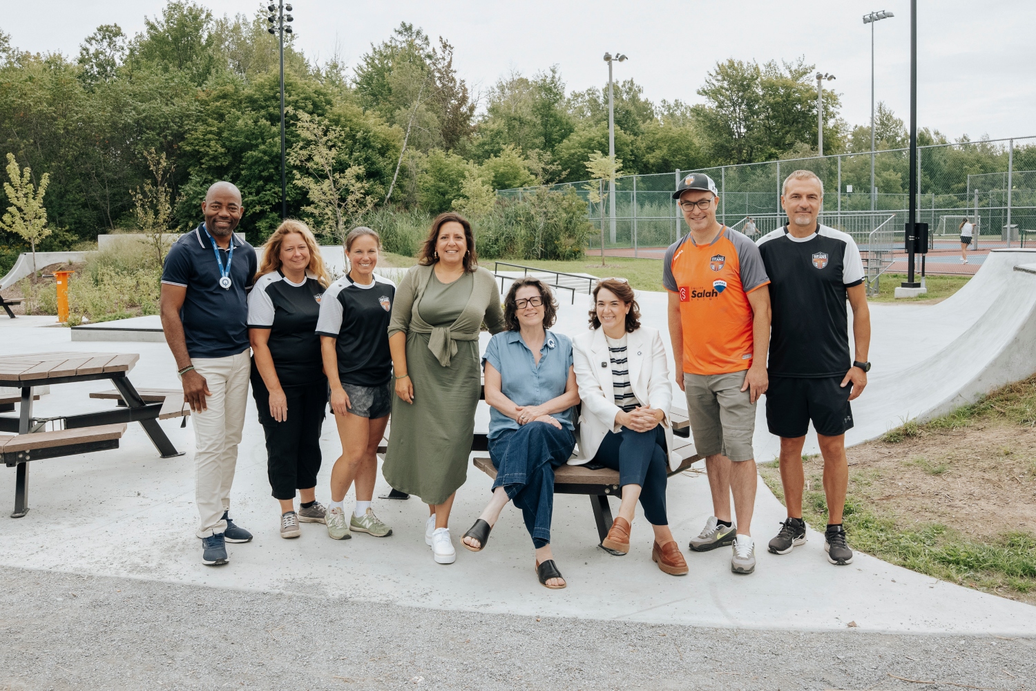 Le parc André-Guérard a été inauguré en présence de Catherine Gentilcore et Dieudonné Ella Oyono. (Photo gracieuseté)
