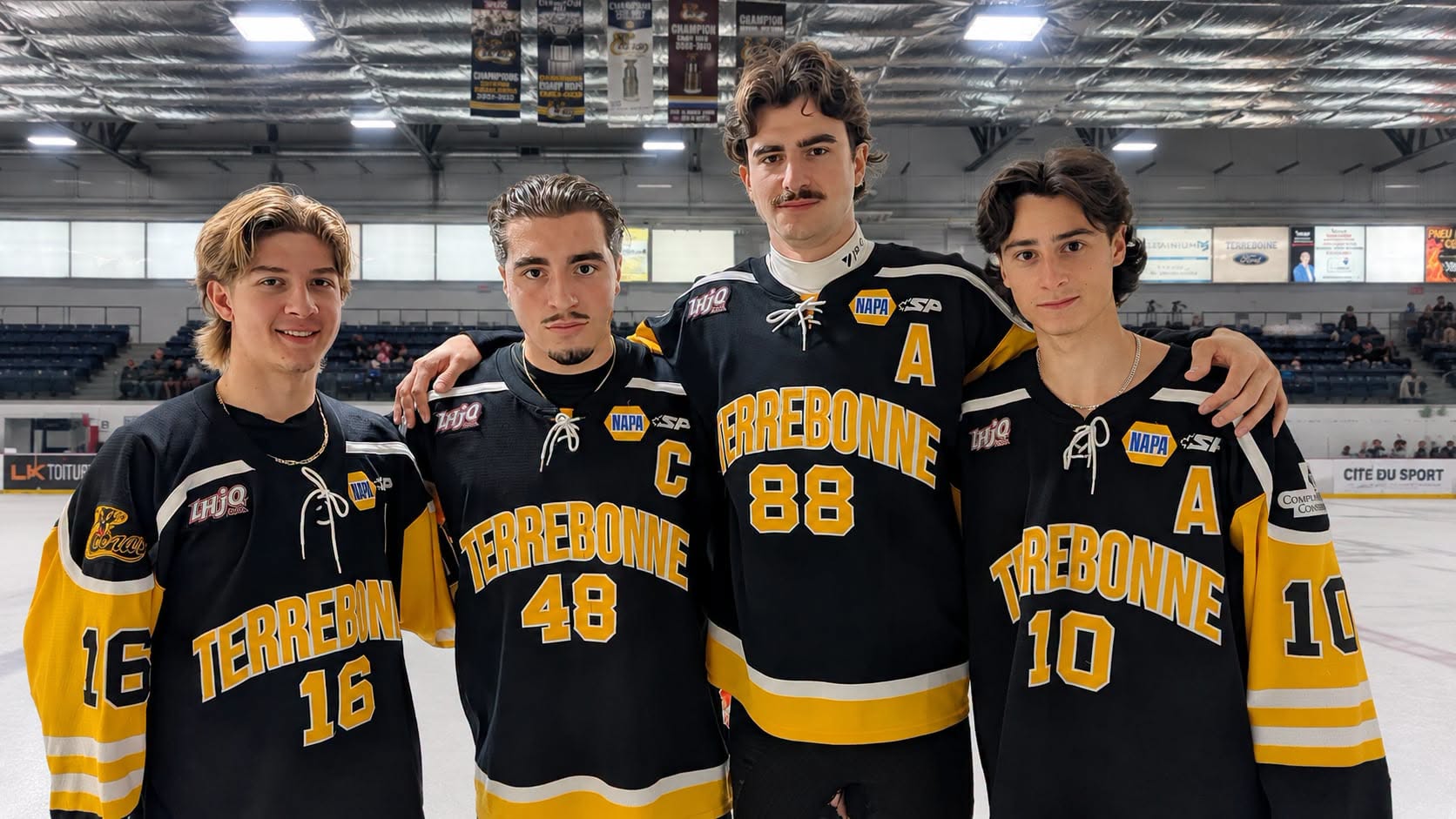 Jeremy Villemaire, Giuliano Caputo, Justin Duval et Mathis Valente. (Photo gracieuseté - Cobras de Terrebonne)