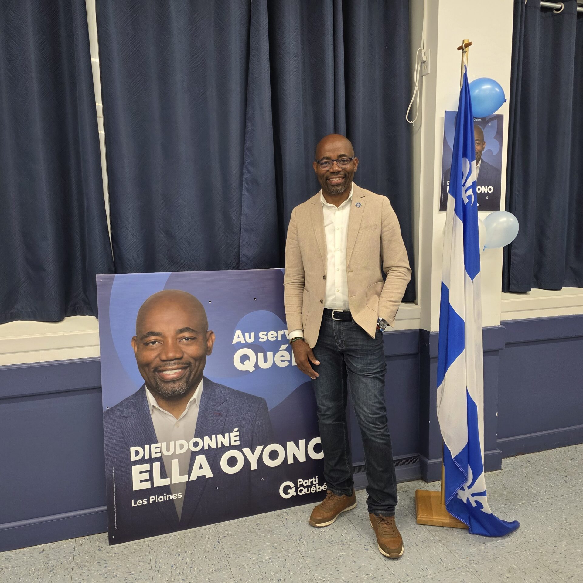 Dieudonné Ella Oyono, candidat pour le Parti québécois dans Les Plaines