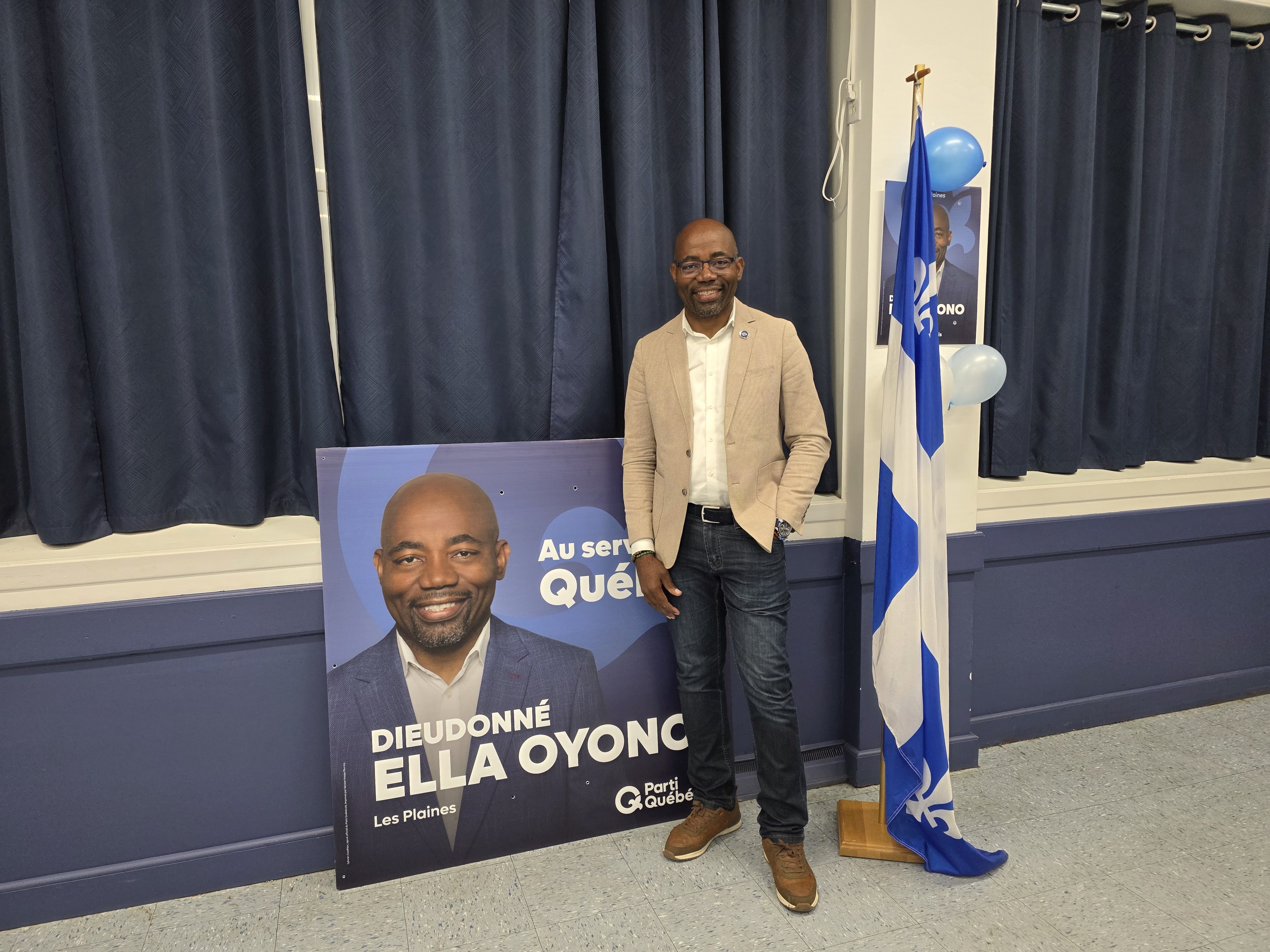 Dieudonné Ella Oyono, candidat pour le Parti québécois dans Les Plaines