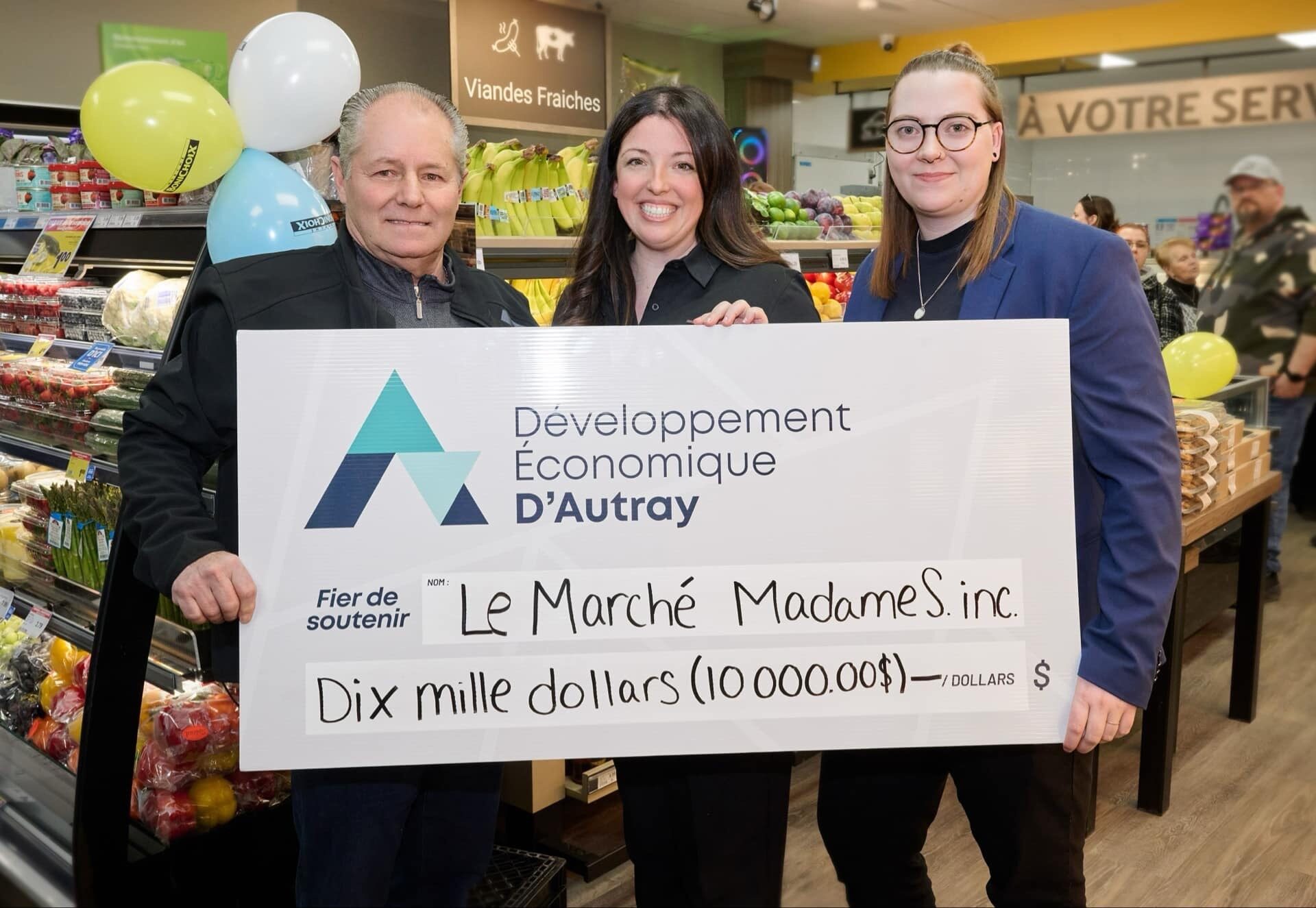 En mars dernier, Développement Économique D’Autray a octroyé une subvention de 10 000 $ au Marché Madame S. inc., situé à Mandeville. Ce projet illustre concrètement l’accompagnement offert par le Réseau Accès PME et la contribution de la MRC de D’Autray à la vitalité économique régionale. (Photo gracieuseté)
