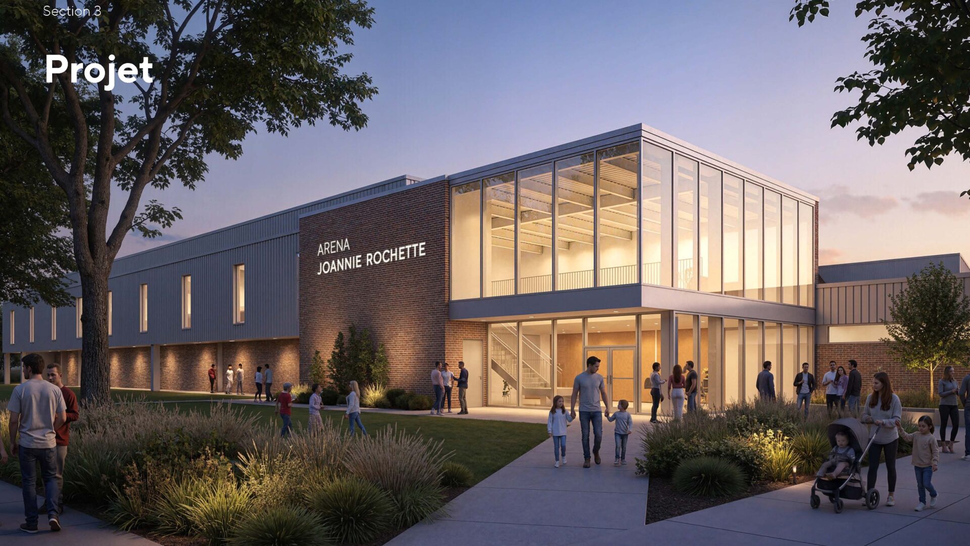 Modélisation représentant la modernisation de l'aréna Joannie Rochette. (Photo gracieuseté)