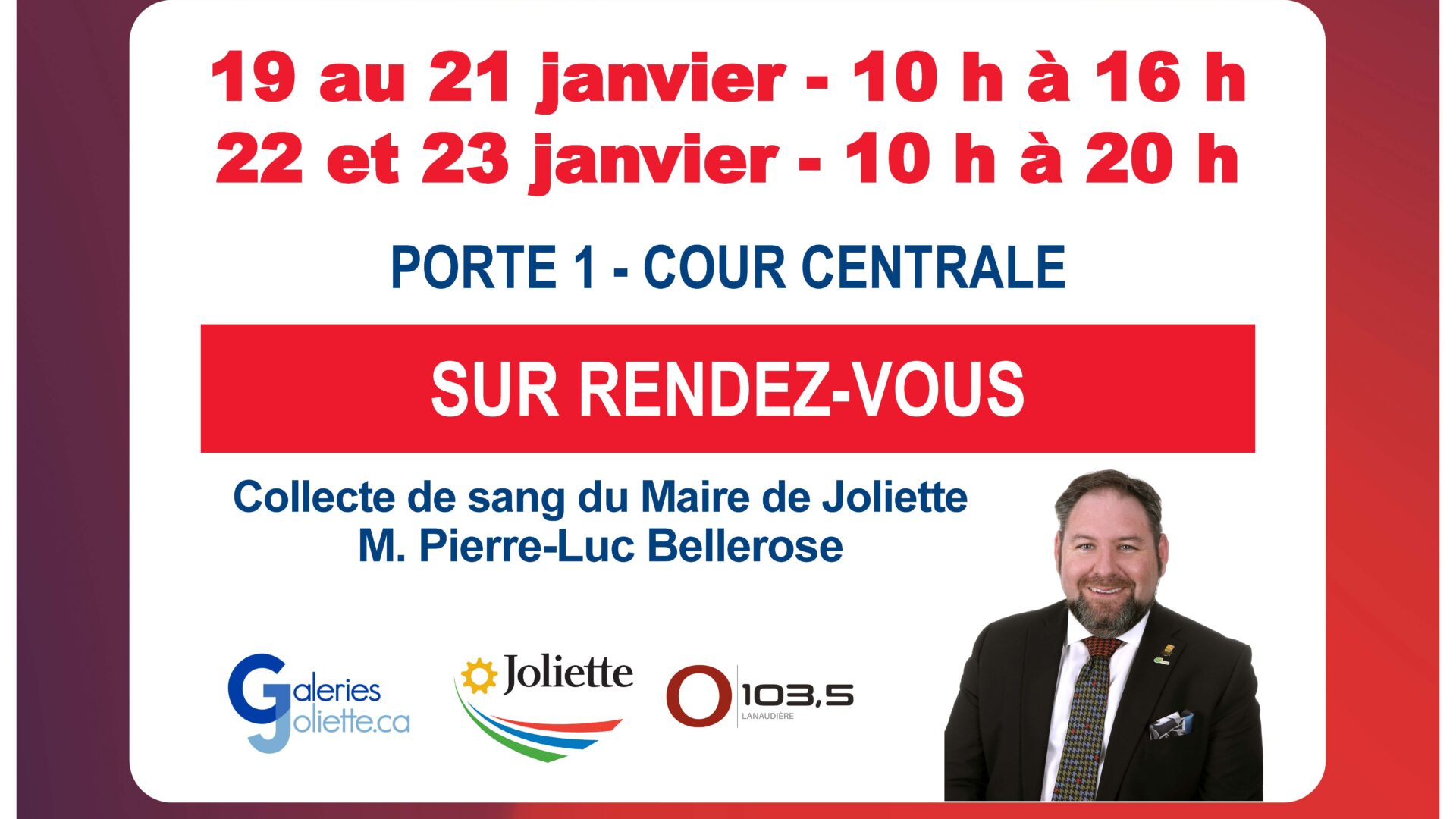 BVPierre-Luc Bellerose est le président d’honneur de cette collecte de sang. (Photo gracieuseté) 