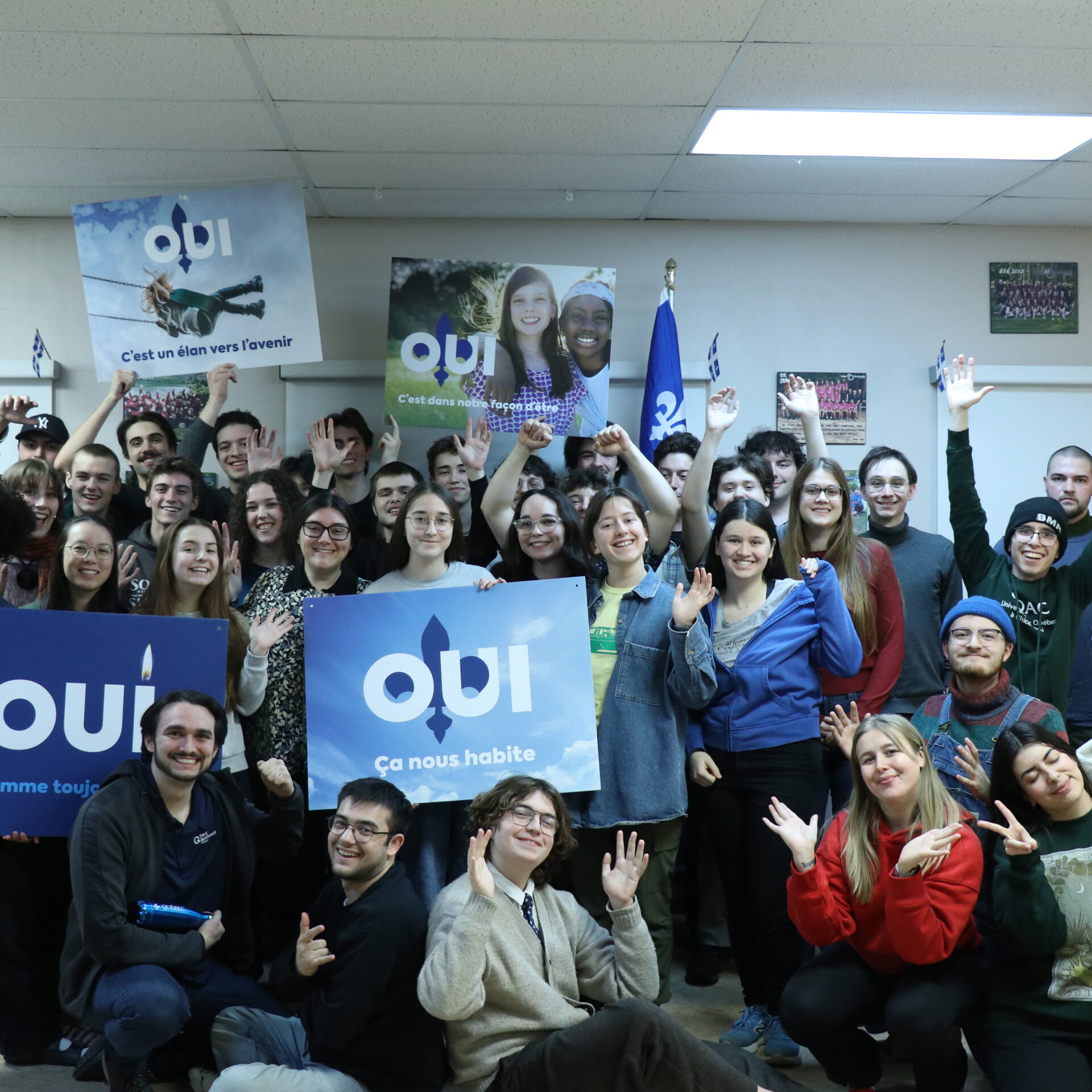 Le groupe de l’aile jeunesse péquiste au Camp De-La-Salle. (Photo gracieuseté)