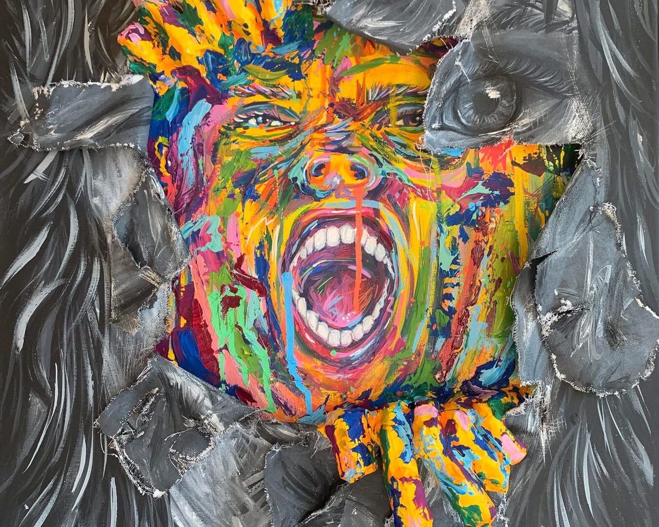 L'oeuvre Briser la surface de Koralie Thériault.