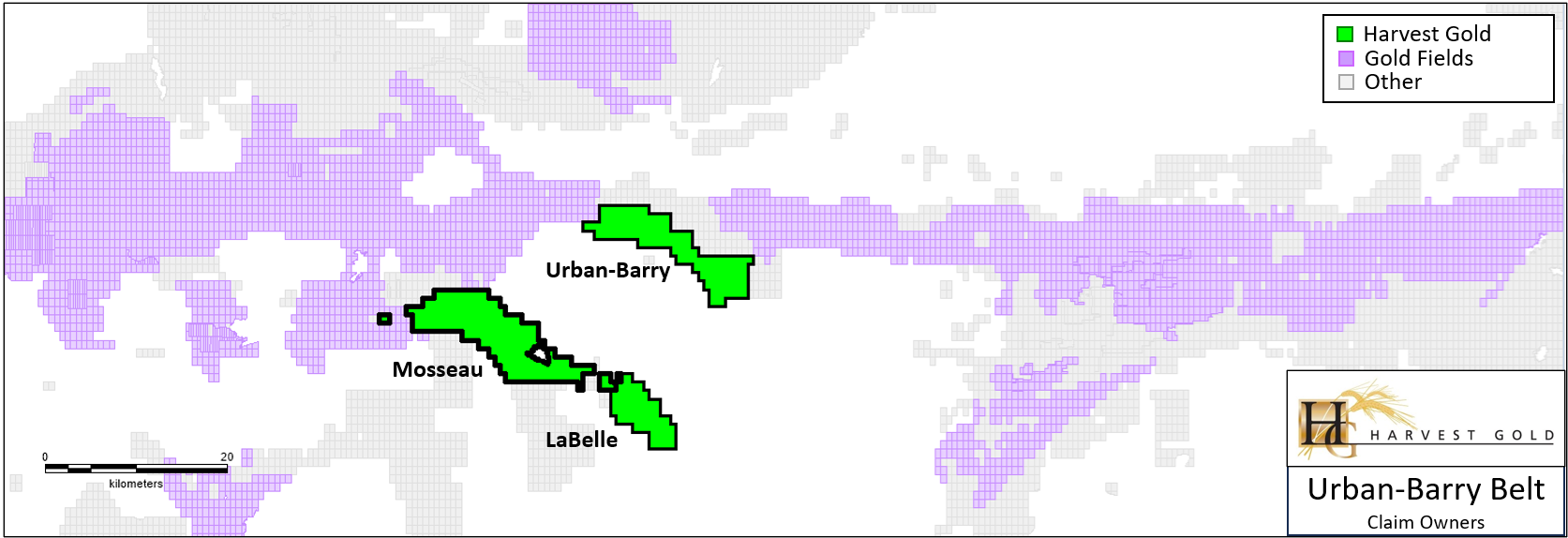 Localisation du projet : Ceinture de roches vertes d'Urban-Barry.

Photo gracieuseté.