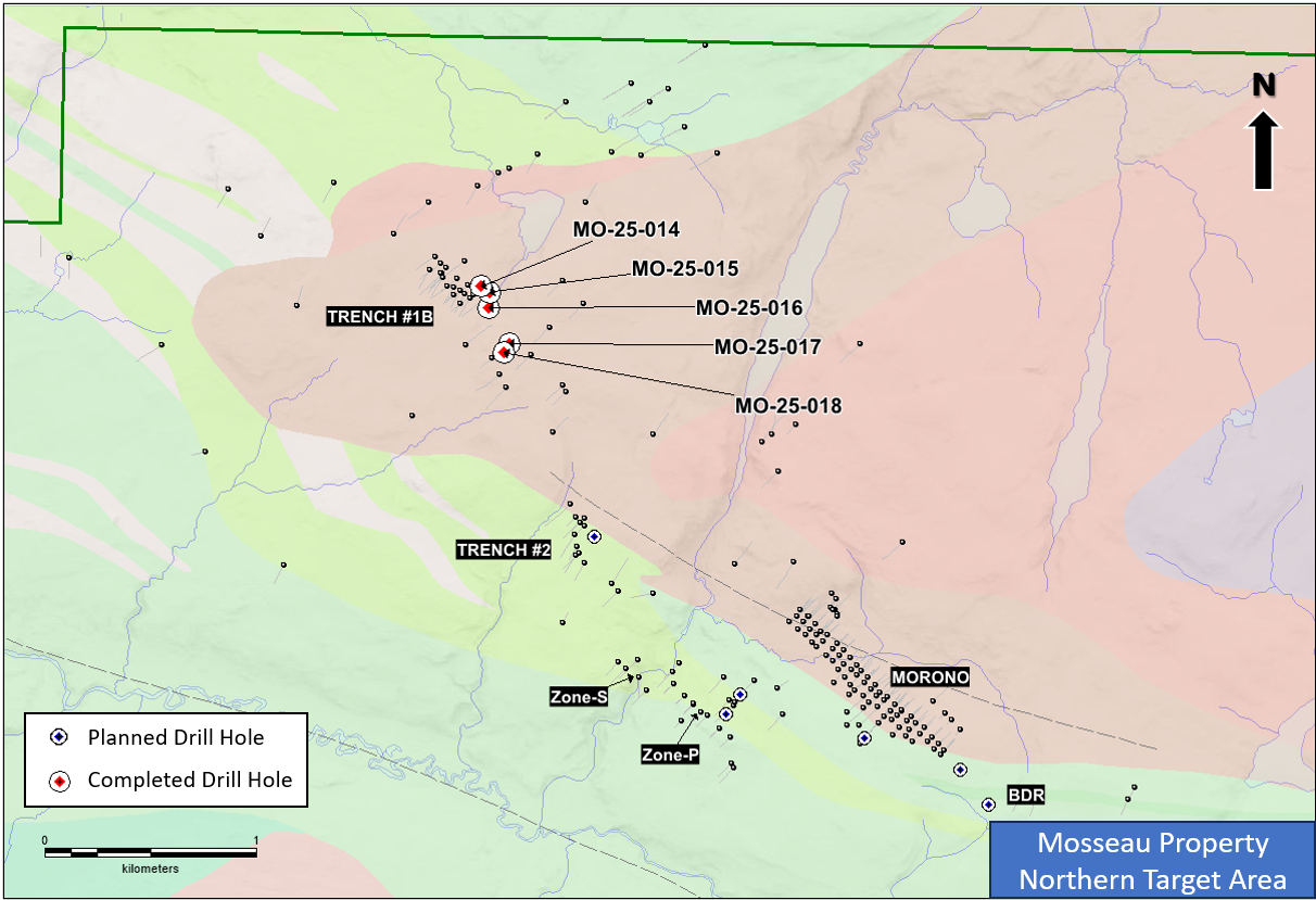 Progression des forages réalisés – Zone cible nord.

Image gracieuseté.