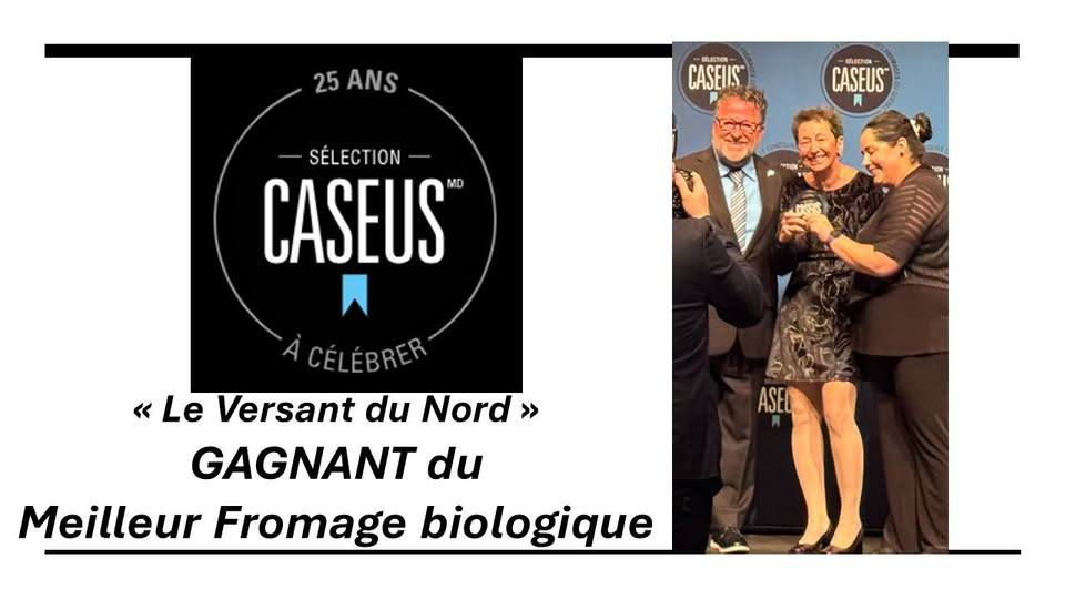 Le Versant du Nord gagnant du meilleur fromage biologique

Crédit photo : Photo gracieuseté 
