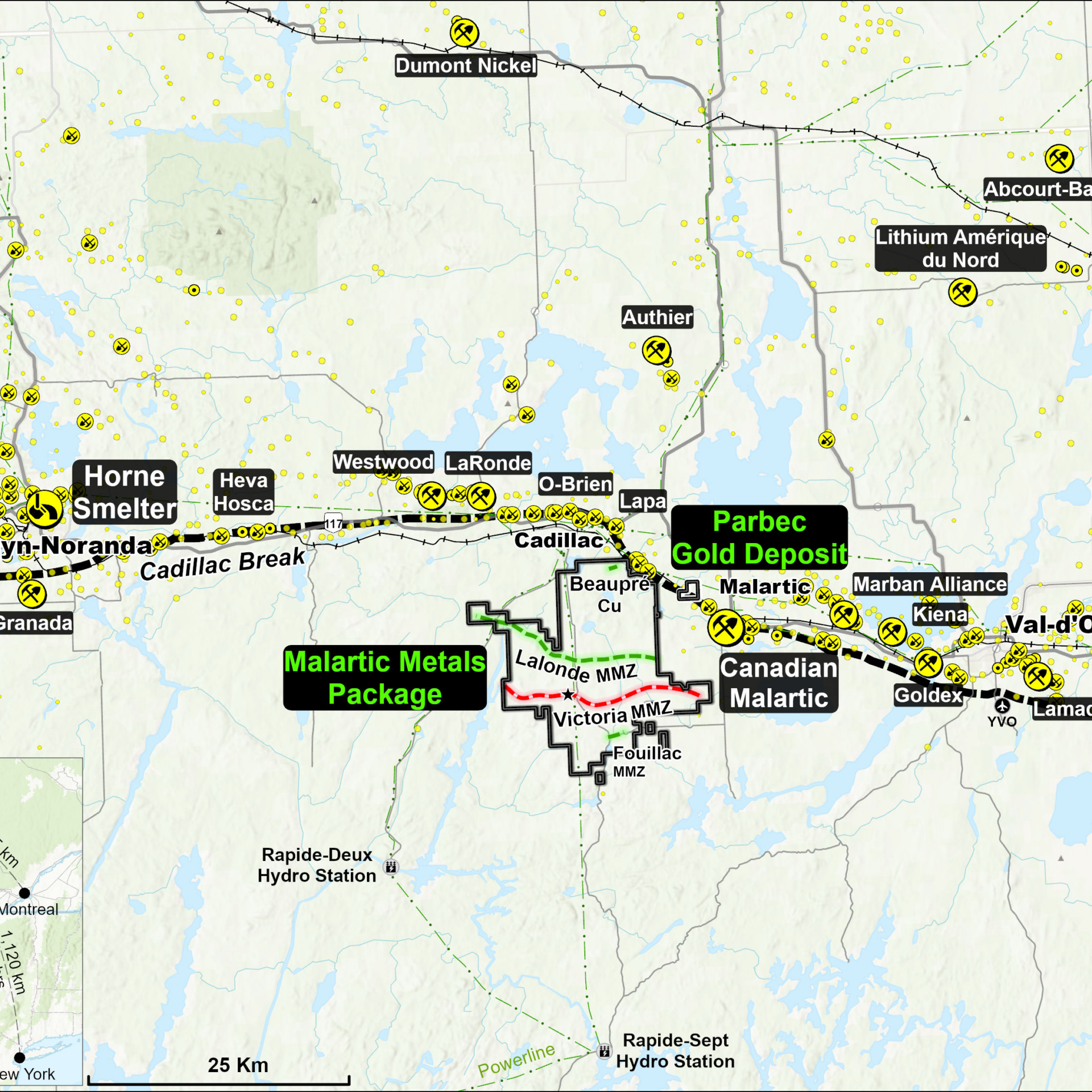 Emplacement régional du package Malartic Metals.

Image gracieuseté.
