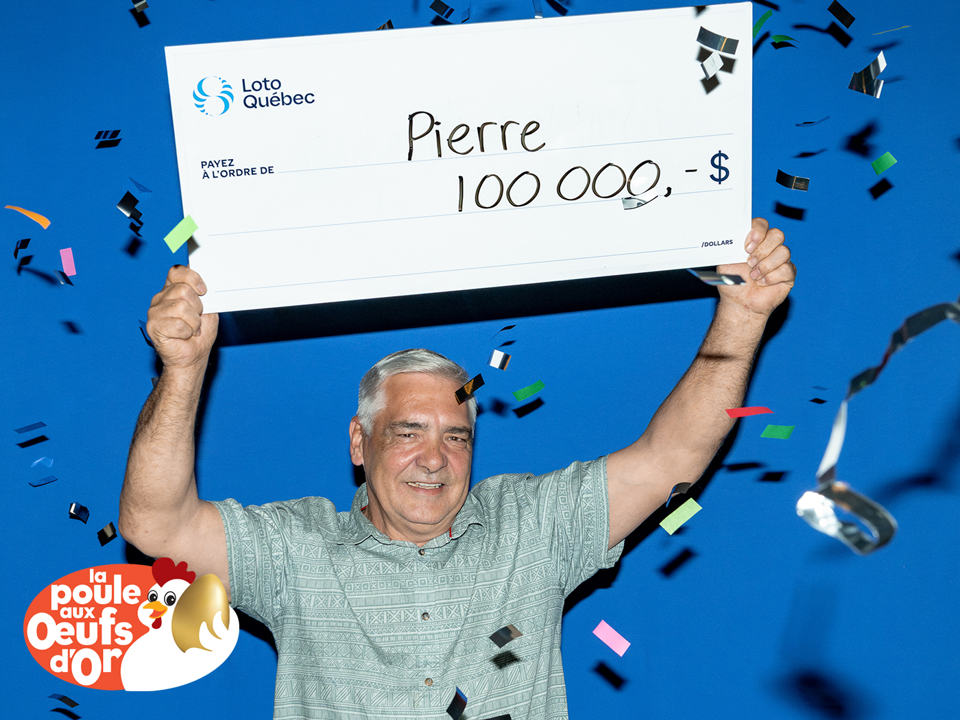 L'heureux gagnant : Pierre Mc Dermott et son lot maison de 100 000 $.

Photo gracieuseté.