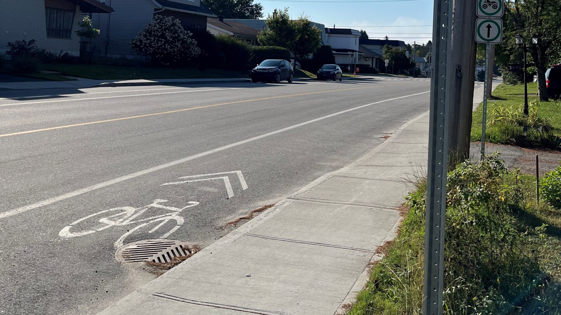 Le réseau cyclable urbain sur la rue Chapleau.