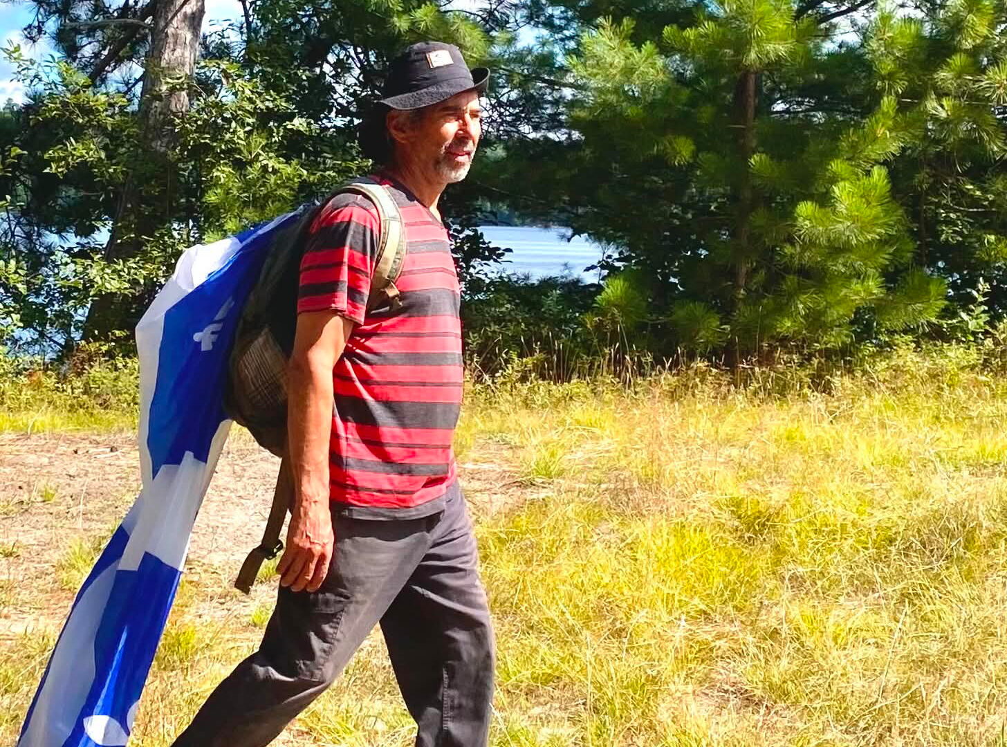 Patrick Rancourt en direction de Québec. Photo gracieuseté