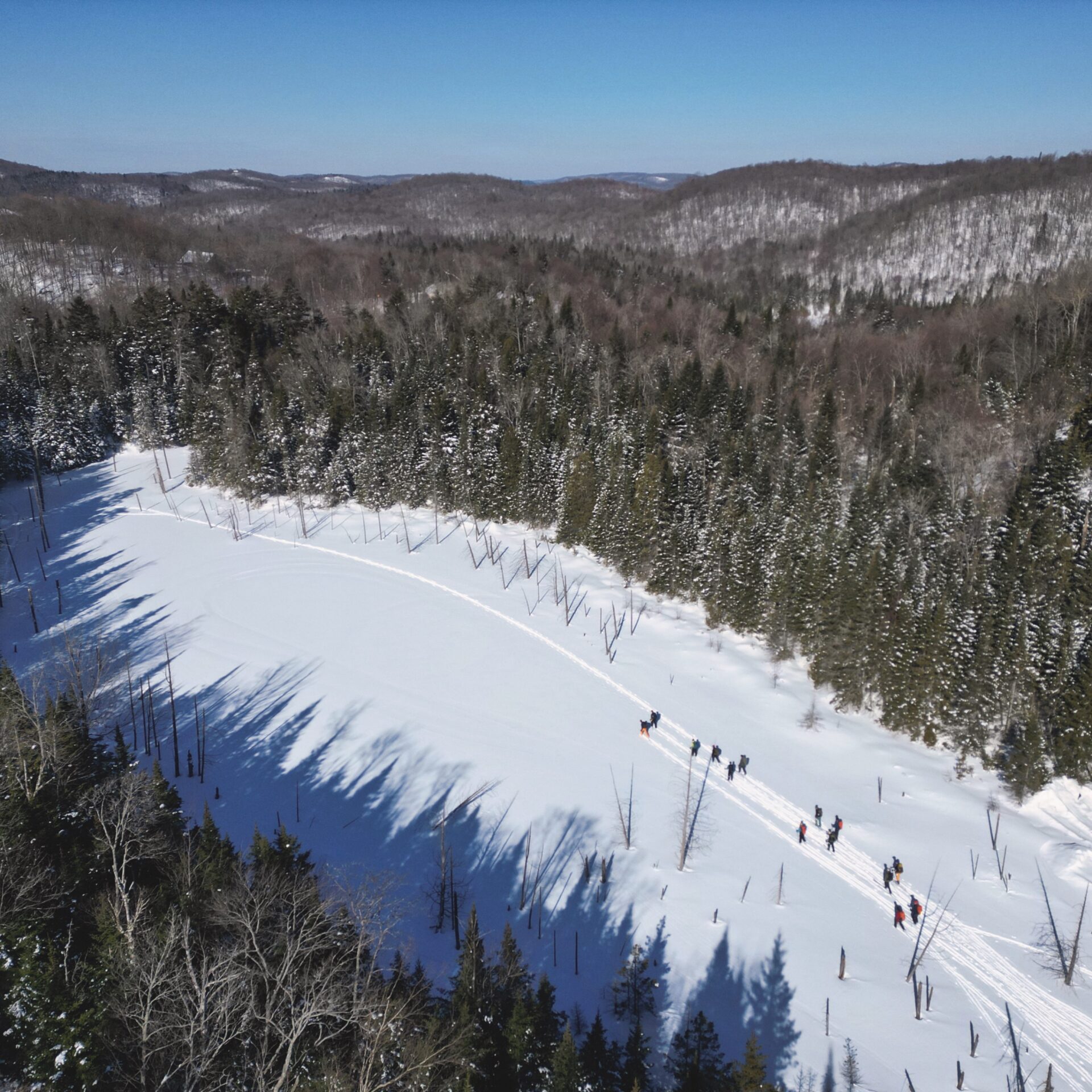 Le parcours Ouest des Routes blanches, de Morin-Height à Sainte-Agathe-des-Monts. Photo Jean-François Girard, JFG Vidéo Production 