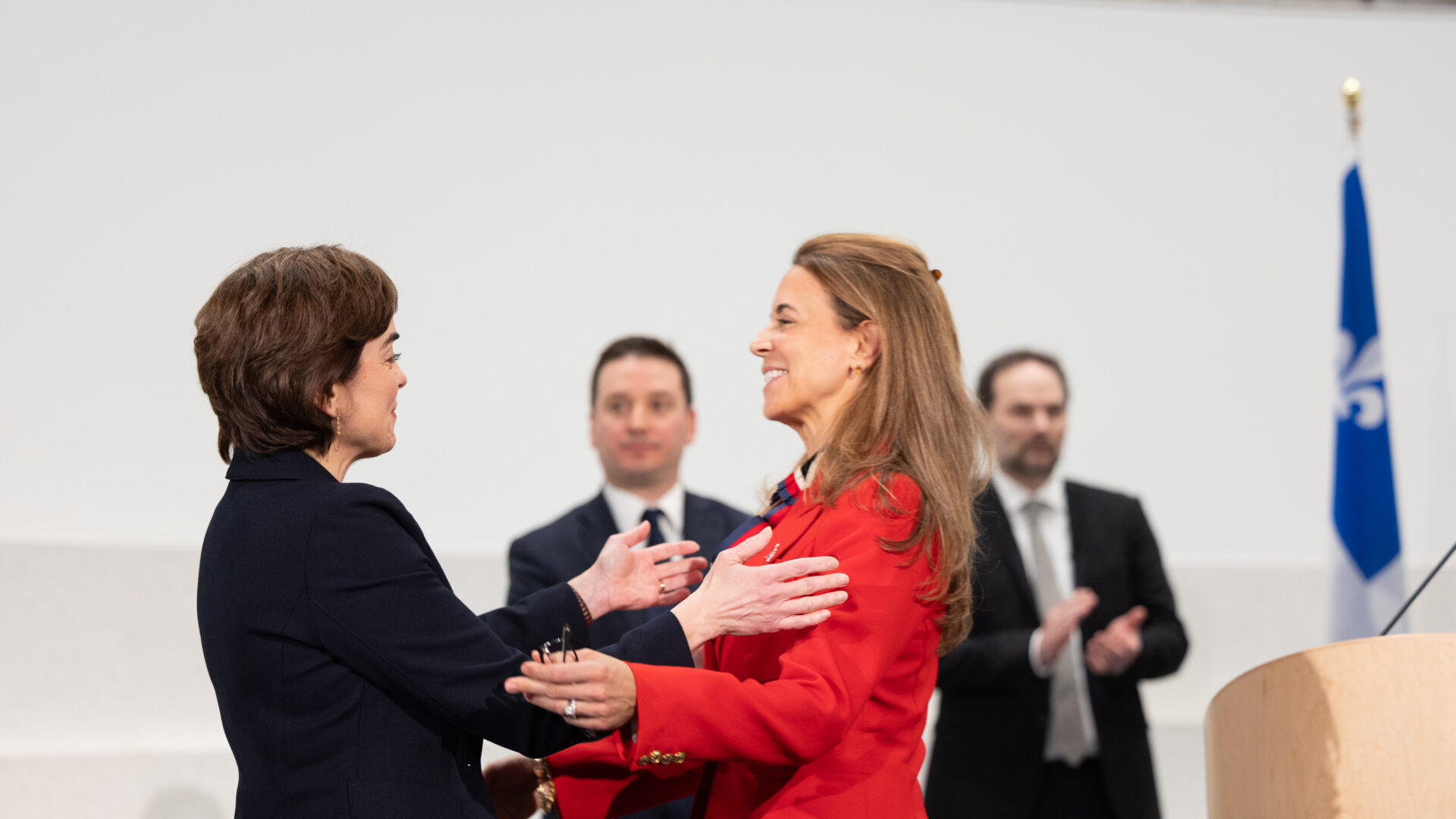 France-Élaine Duranceau et Christine Fréchette, le jour de son assermentation. Photo gracieuseté 