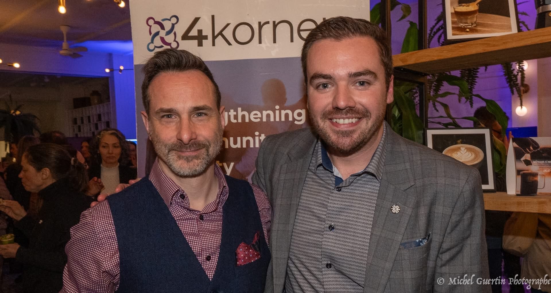 Hugo Bissonnet, directeur général de 4Korners et Alexandre Girard-Duchaine, directeur général de la Chambre de commerce du Cœur des Laurentides. Photo Michel Guertin 