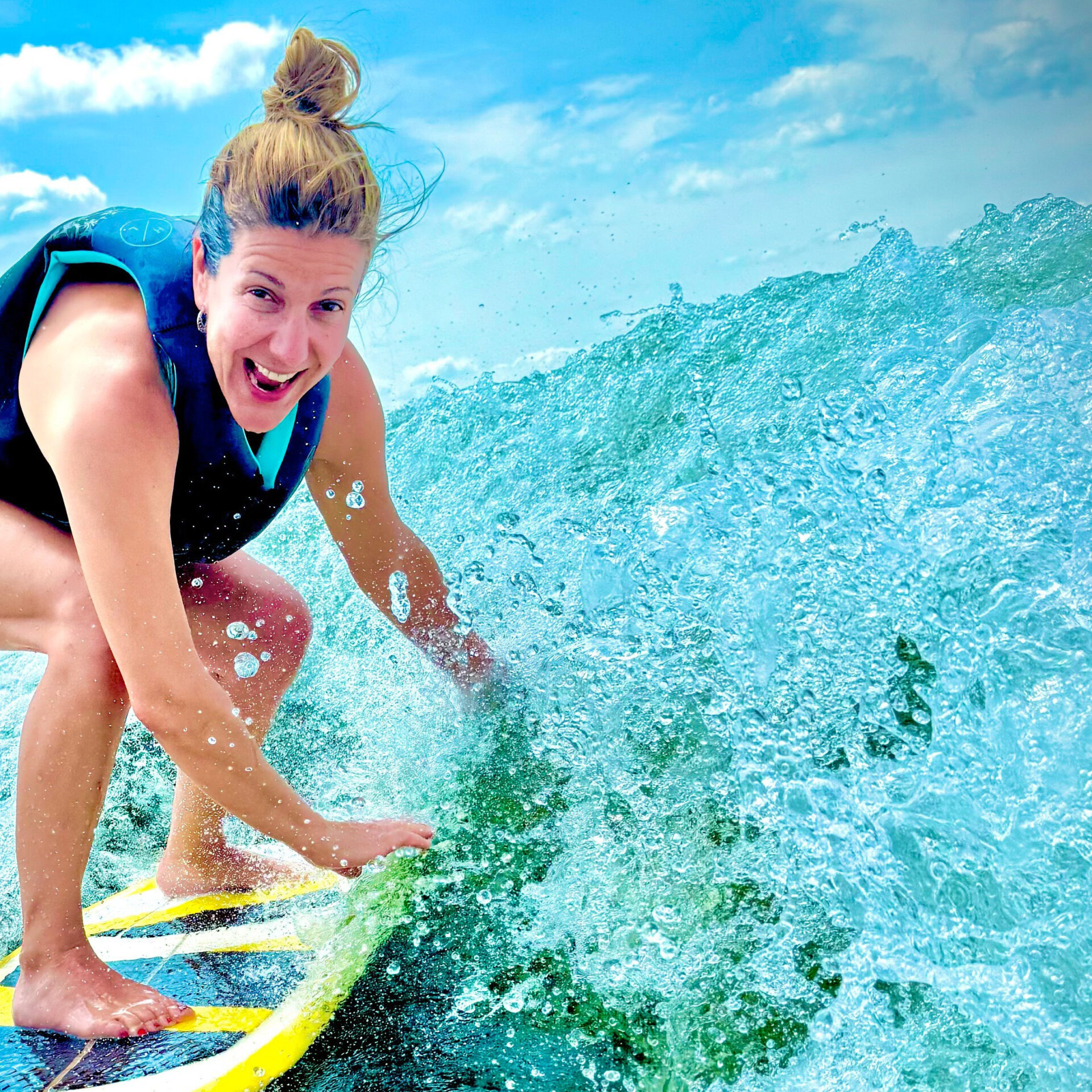 Marie-Hélène Gaudreau surfe. Une activité parmi tant d’autres dans sa vie déjà bien remplie.
  (Photo gracieuseté Marie-Hélène Gaudreau)