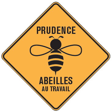 pancarte de prudence vis à vis des abeilles