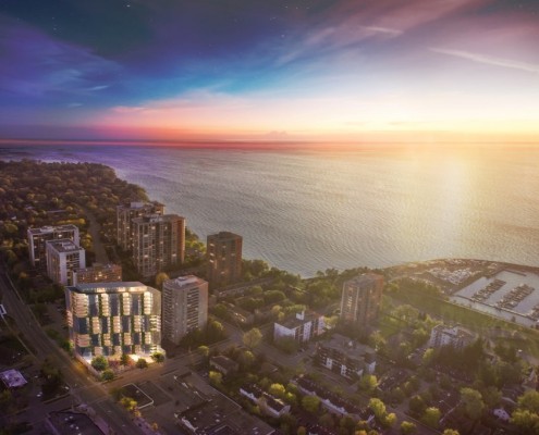 Lake and East Condos Aerial
