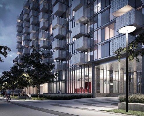 Rocket at Subway Condos Night Rendering