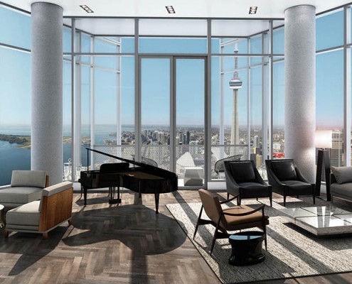 Ten York Condos Penthouse 10 Living Room
