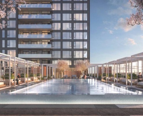 View of the rooftop pool at Rodeo Drive Condos