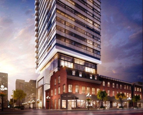 View of heritage podium at 8 Cumberland Condos