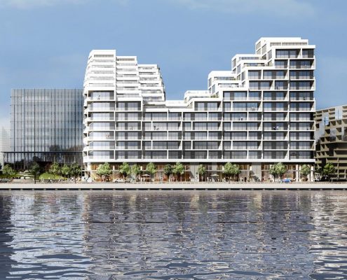 Aquabella Condos Exterior view from the Lake