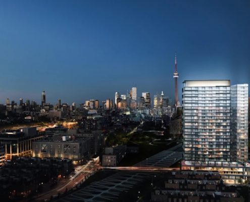 Zen King West Condos Arial Night