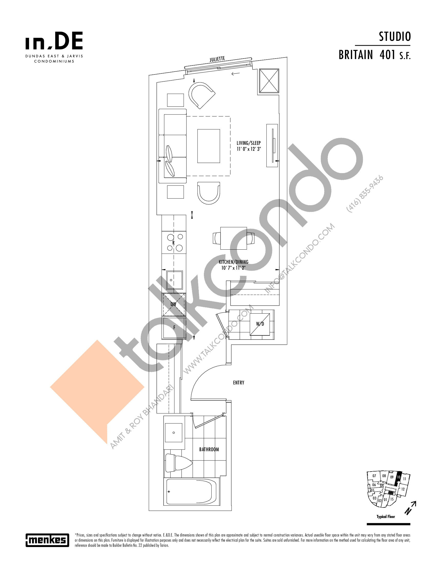 In De Condos Britain 401 Sq Ft 0 Bedroom