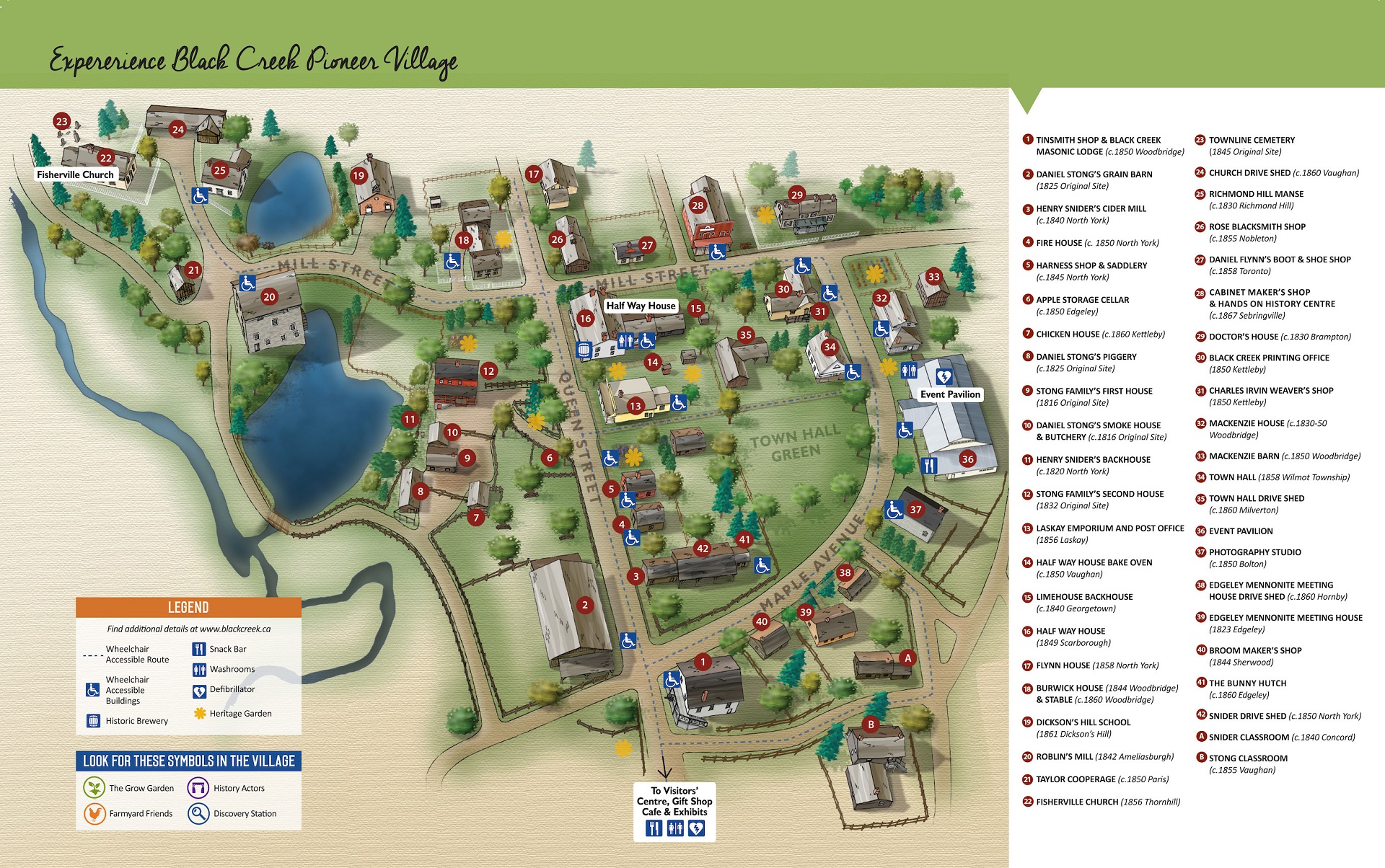 map of black creek pioneer village