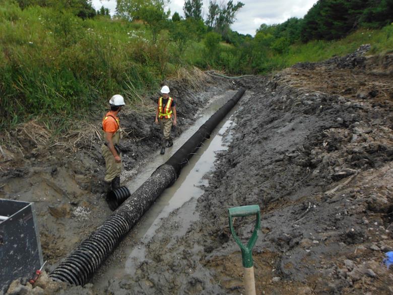 Construction to create baseflow