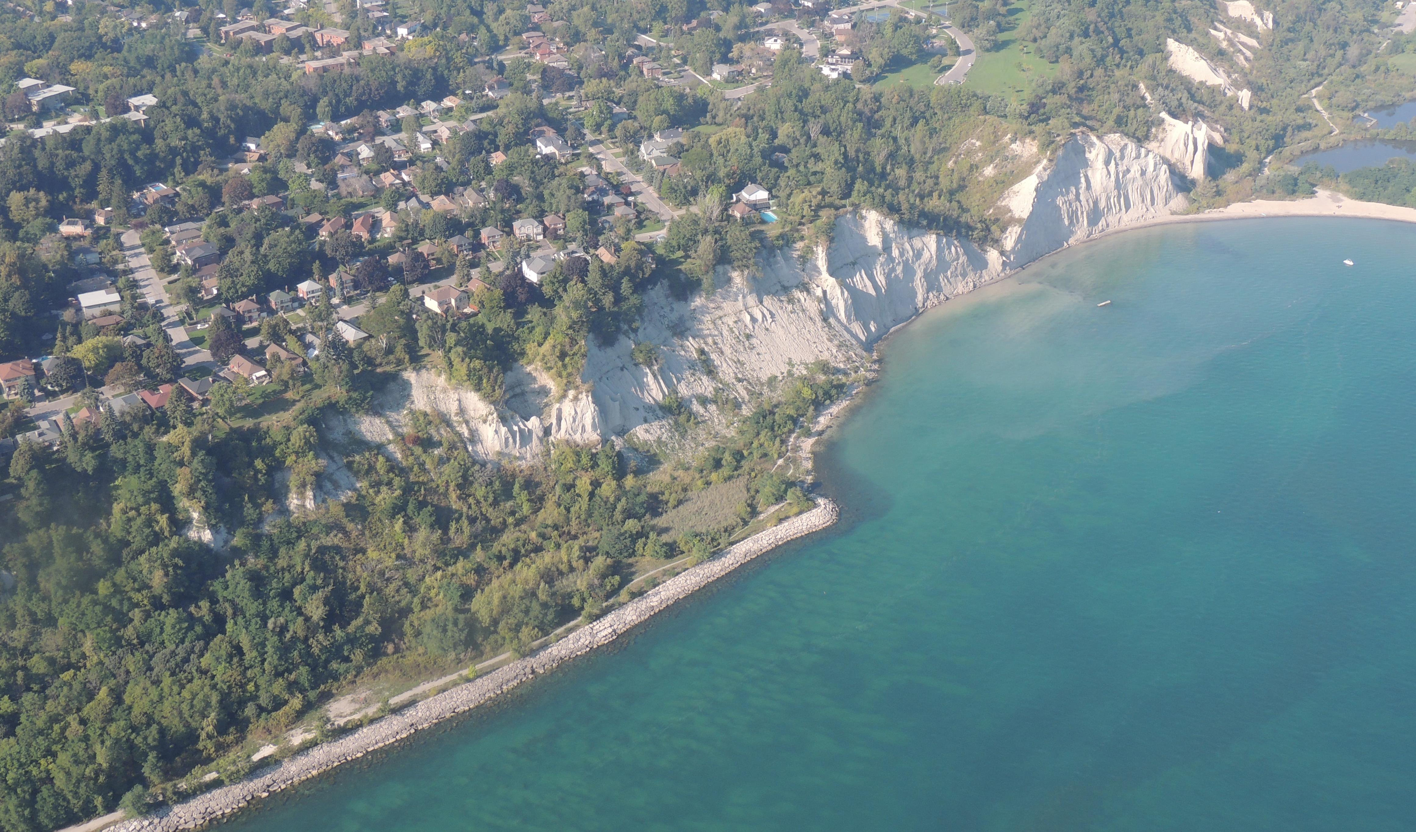 Aerial photograph of existing erosion control