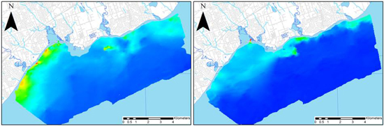 Lake Ontario Waterfront nearshore monitoring currents maps