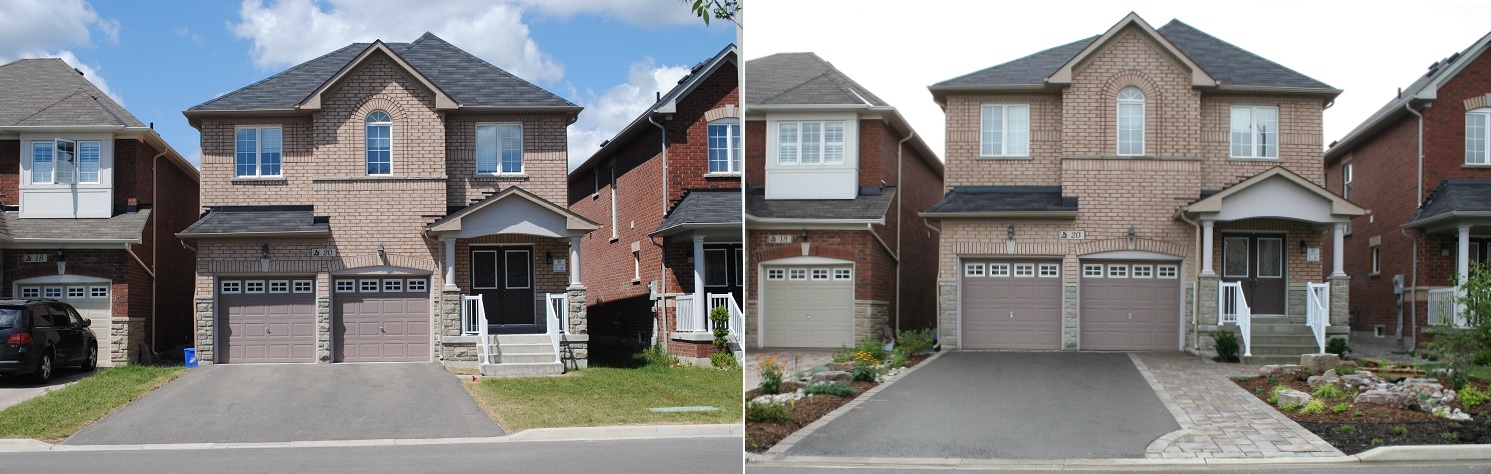 Front Yard Makeover at 95 Wheatsheaf Street before and after