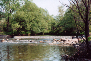 River flowing over wier