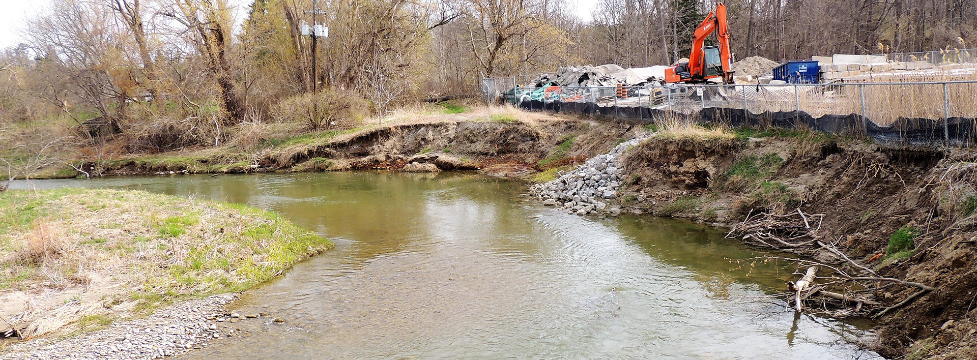 eroding river bank