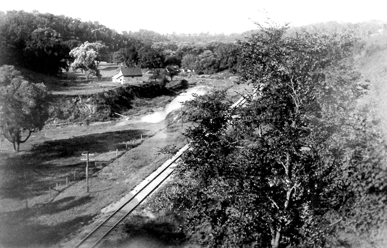 archival photograph of Charles Sauriol's cottage at the Forks of the Don