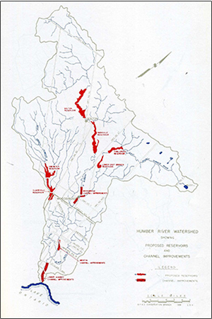 map of Humber River Watershed flood control improvements