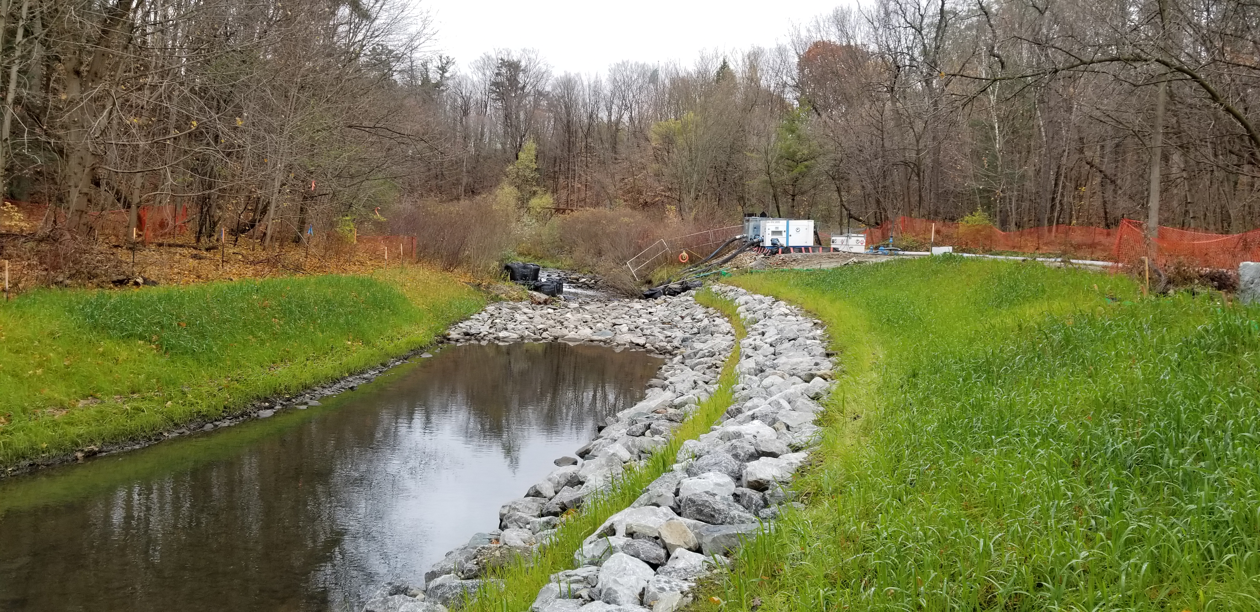A stretch within the upstream portion of the works at Wilket Creek - Reach 2.